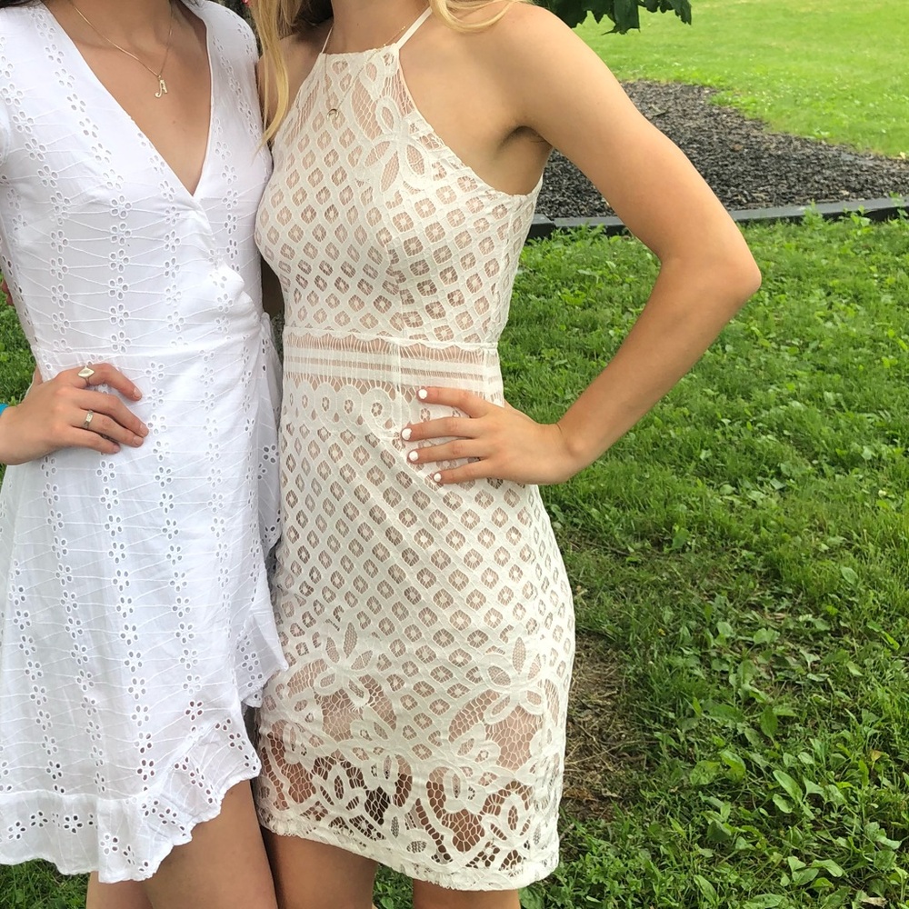 white/cream lace dress